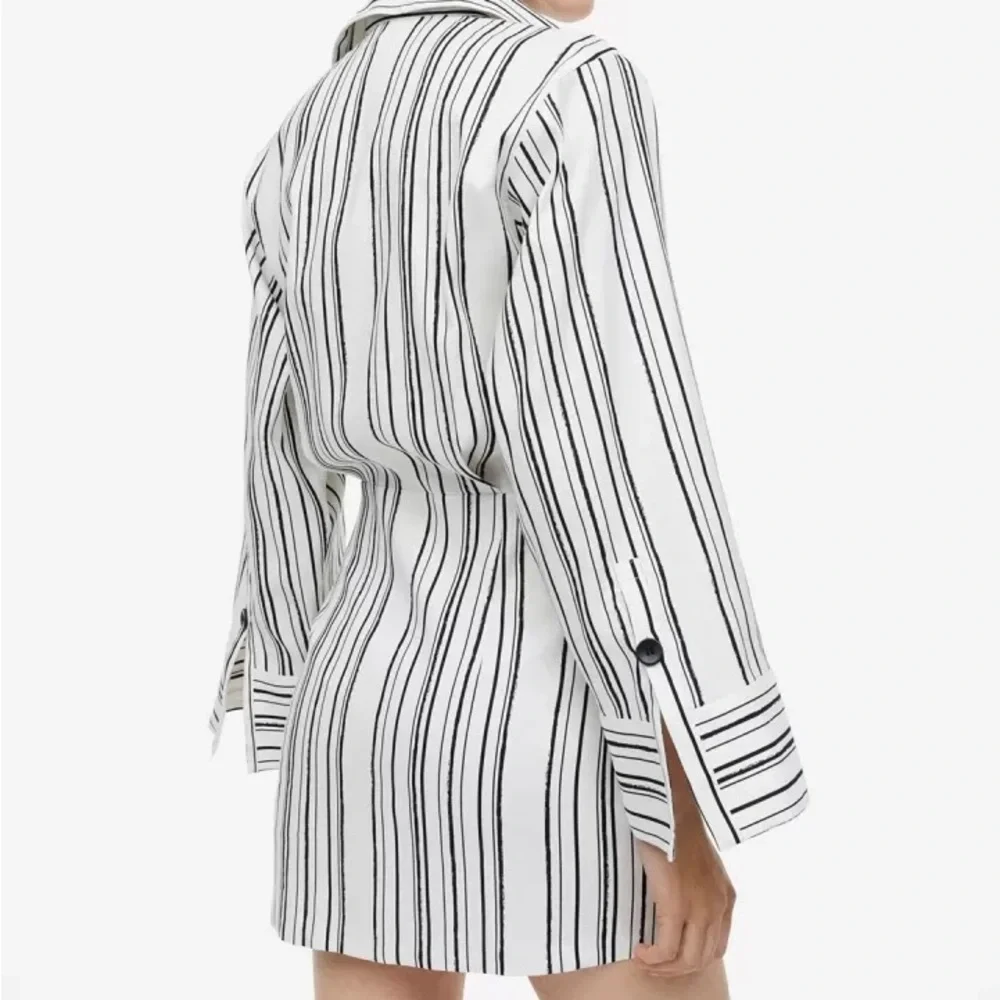 NWT H&M Linen-Blend Shirt Dress Striped